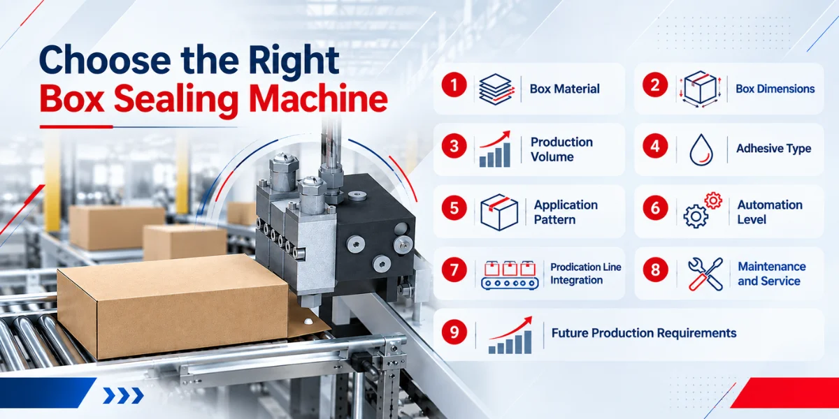 Packaging Box Sealing Machines: Types, Benefits, Working Process & How to Choose the Right Machine 3 How to Choose the Right Box Sealing Machine
