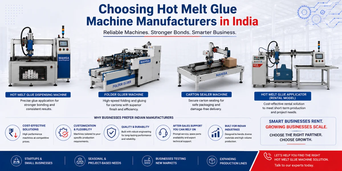 Explore Packaging Automation with Hot Melt Dispenser Blogs 211 Hot Melt Glue Machine Manufacturers in India Industrial Hot Melt Glue Machine Automatic Hot Melt Glue Dispensing Machine Adhesive Dispensing System by Mahisa Hot Melt Adhesive Applicator Machine Packaging Hot Melt Glue Machine Industrial Glue Dispensing Equipment Mahisa Hot Melt Glue Machine Precision Hot Melt Adhesive Machine Industrial Adhesive Application System