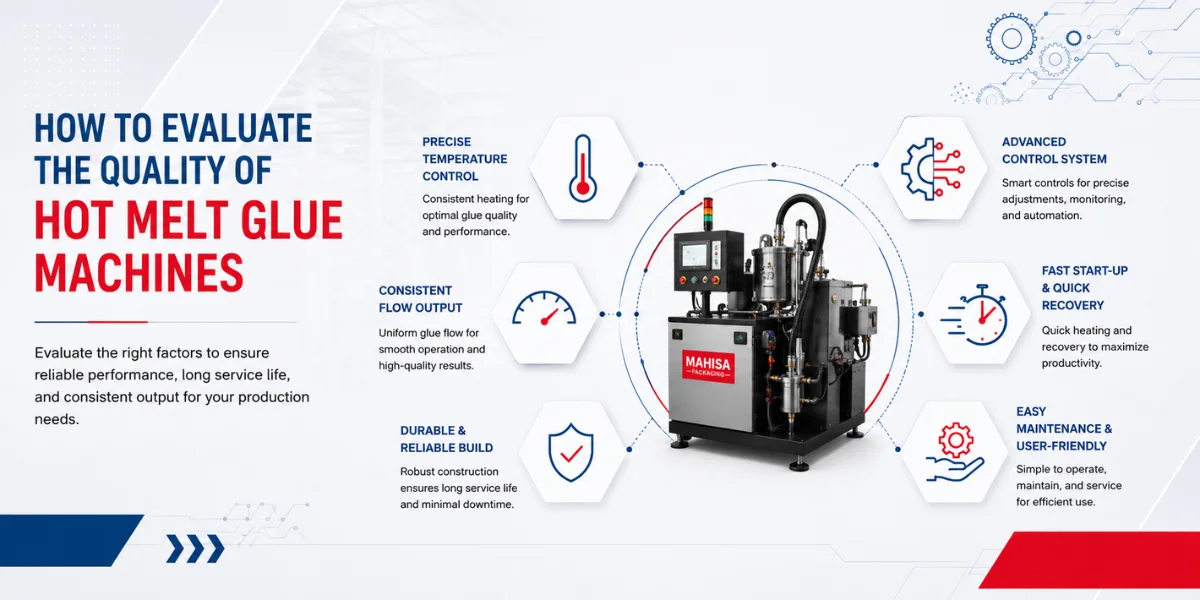 Industrial hot melt glue machine being evaluated for quality and performance